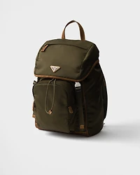 Re-Nylon and suede backpack