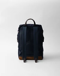 Re-Nylon and leather backpack