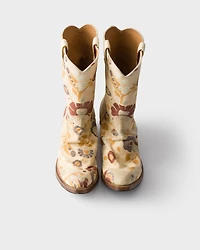 Printed fabric boots