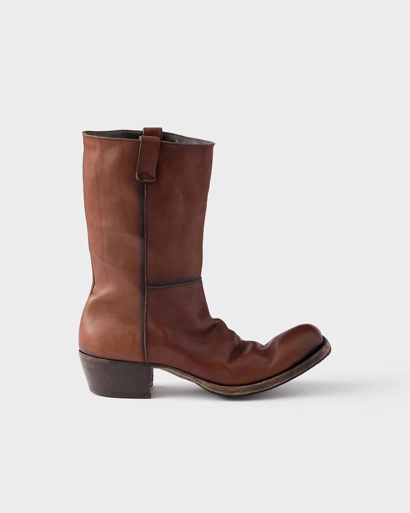 Antique leather boots