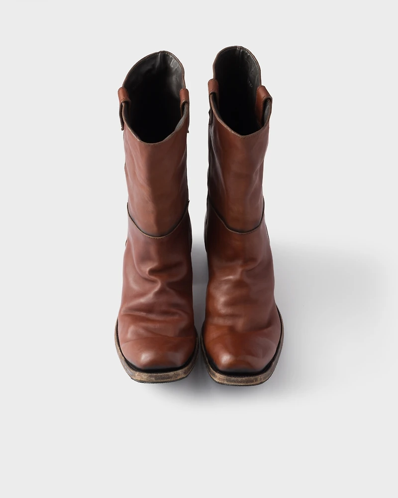 Antique leather boots