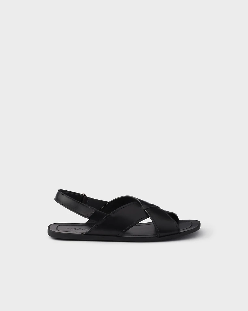 Decò leather crisscross sandals