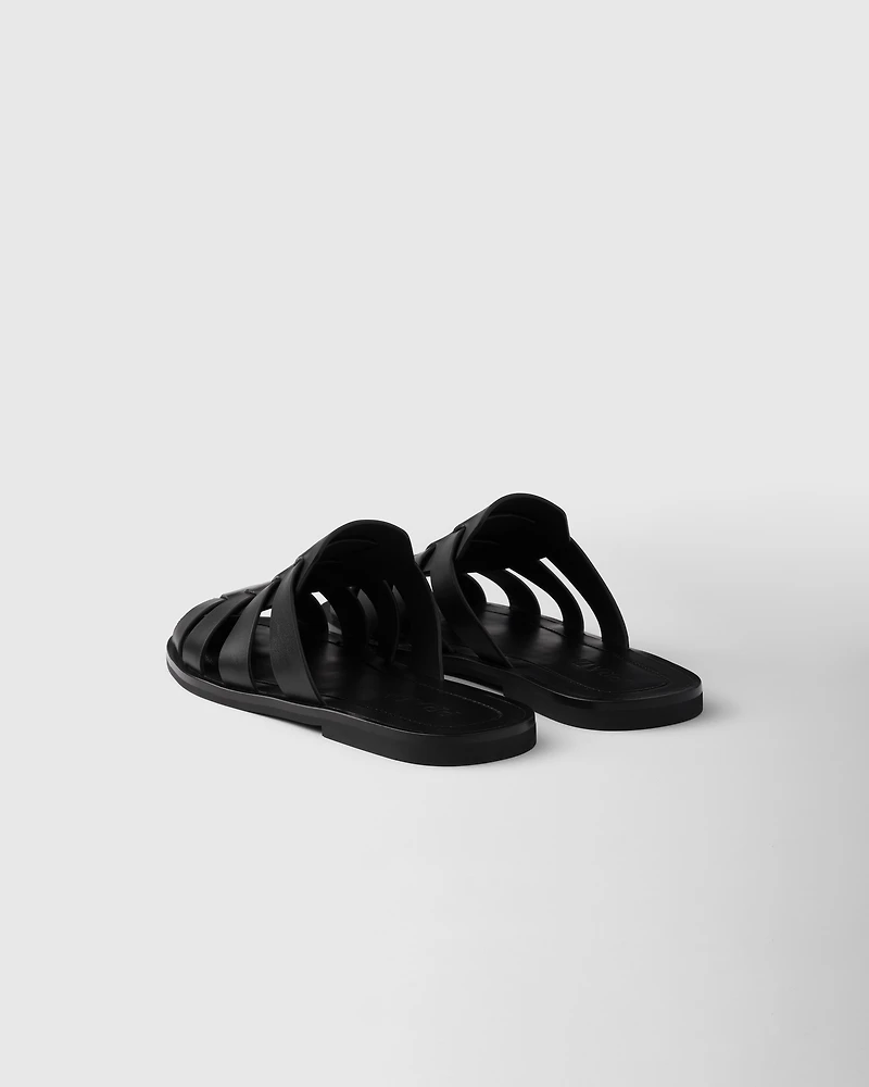 Leather fisherman mules