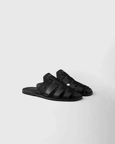 Leather fisherman mules
