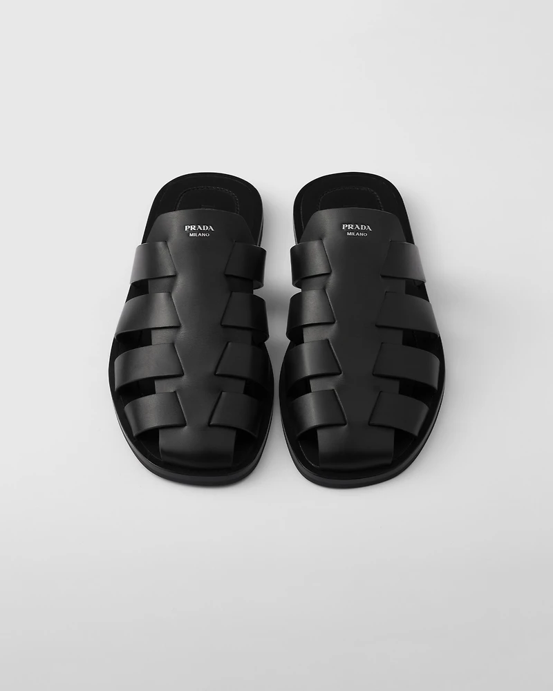 Leather fisherman mules
