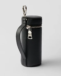 Saffiano leather golf ball case