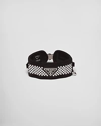 Crystal-studded satin pet collar