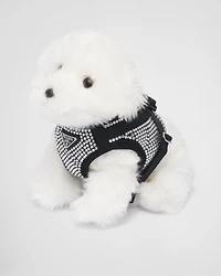 Crystal-studded satin dog harness