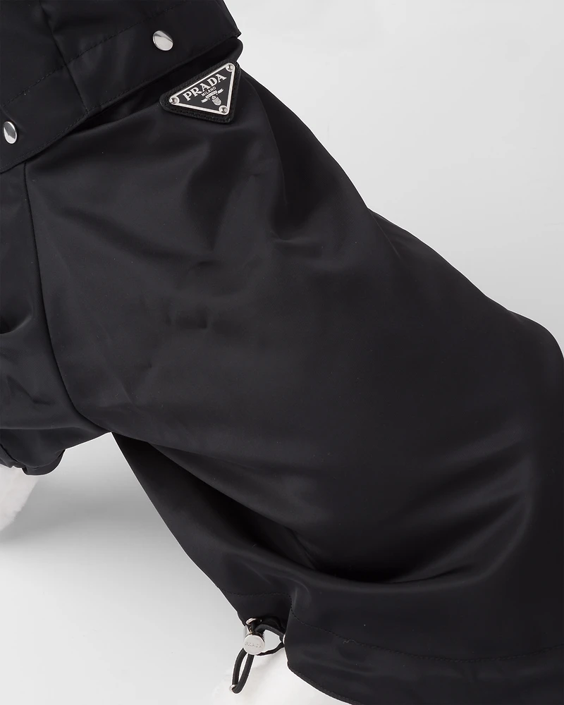 Re-Nylon dog raincoat with hood