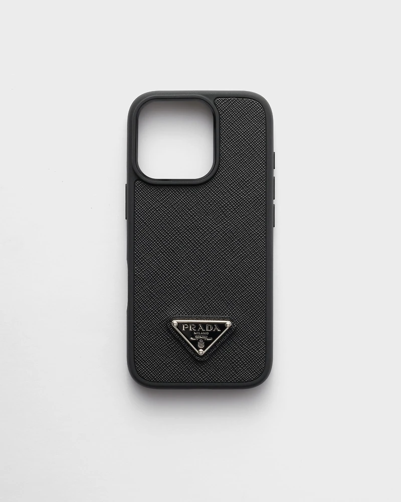 Saffiano leather case for iPhone 16 Pro