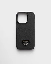 Saffiano leather case for iPhone 16 Pro