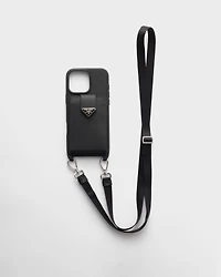 Saffiano leather case for iPhone 16 Pro Max