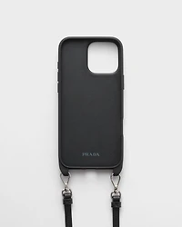 Saffiano leather case for iPhone 16 Pro Max