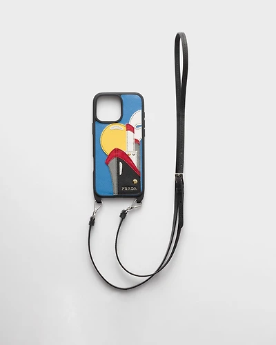 Saffiano leather case for iPhone 16 Pro Max