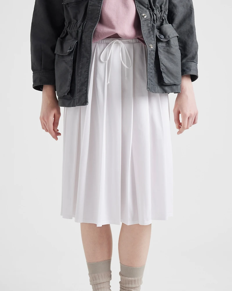 Pleated jersey skirt