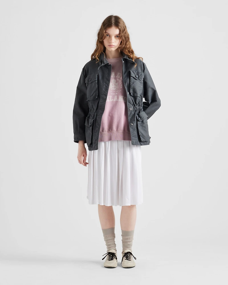 Pleated jersey skirt