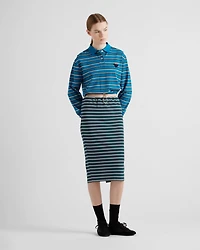 Striped piqué skirt