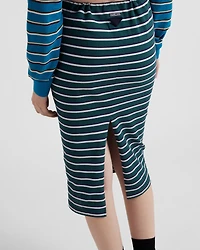 Striped piqué skirt