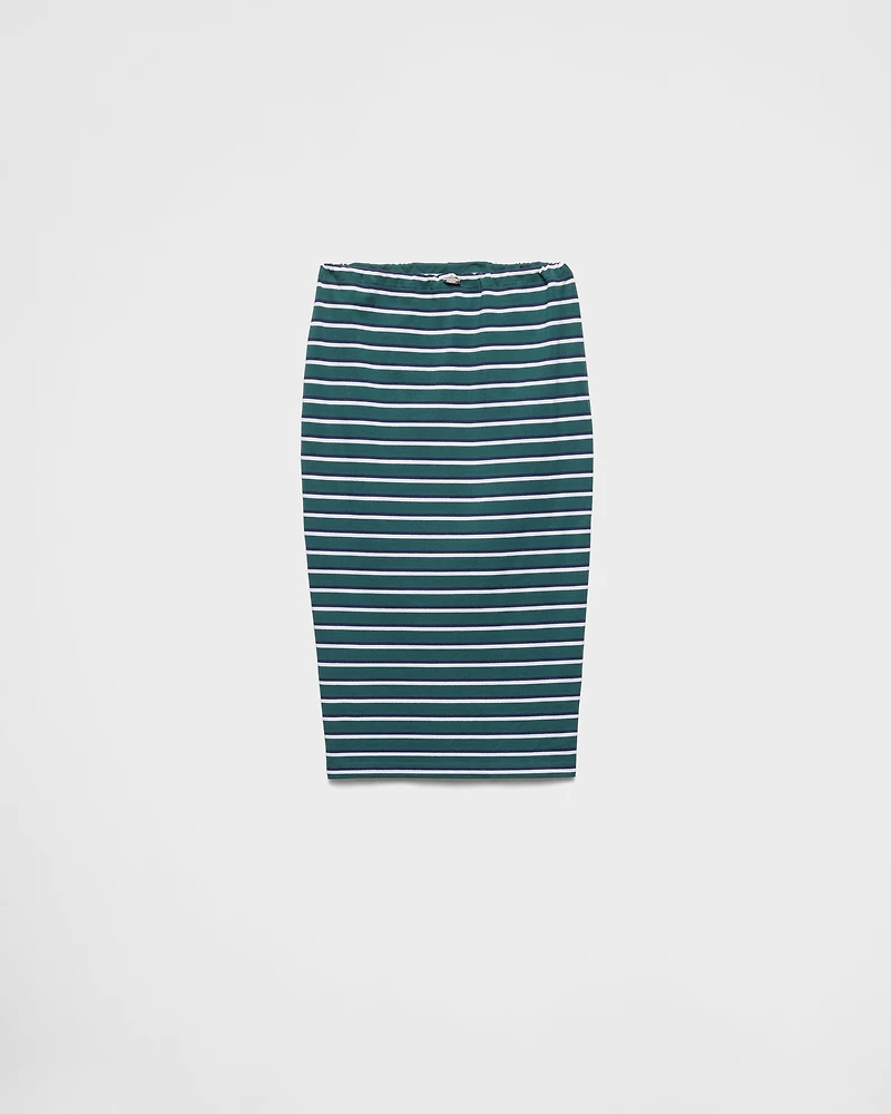 Striped piqué skirt