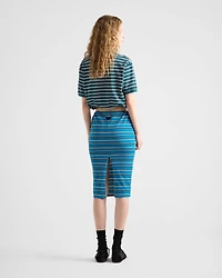 Striped piqué skirt