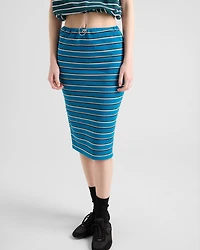 Striped piqué skirt