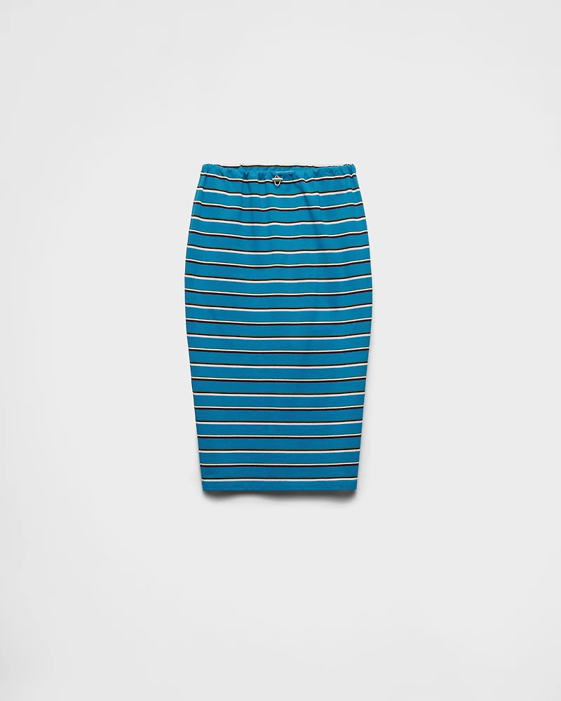 Striped piqué skirt