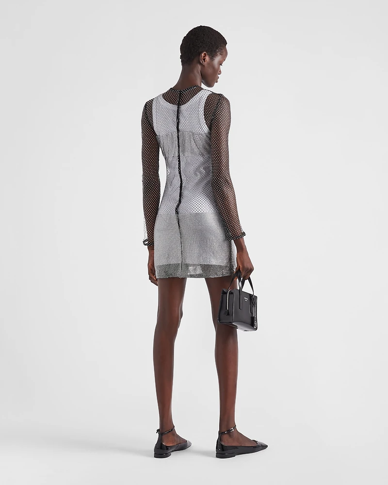 Ribbed knit jersey dress