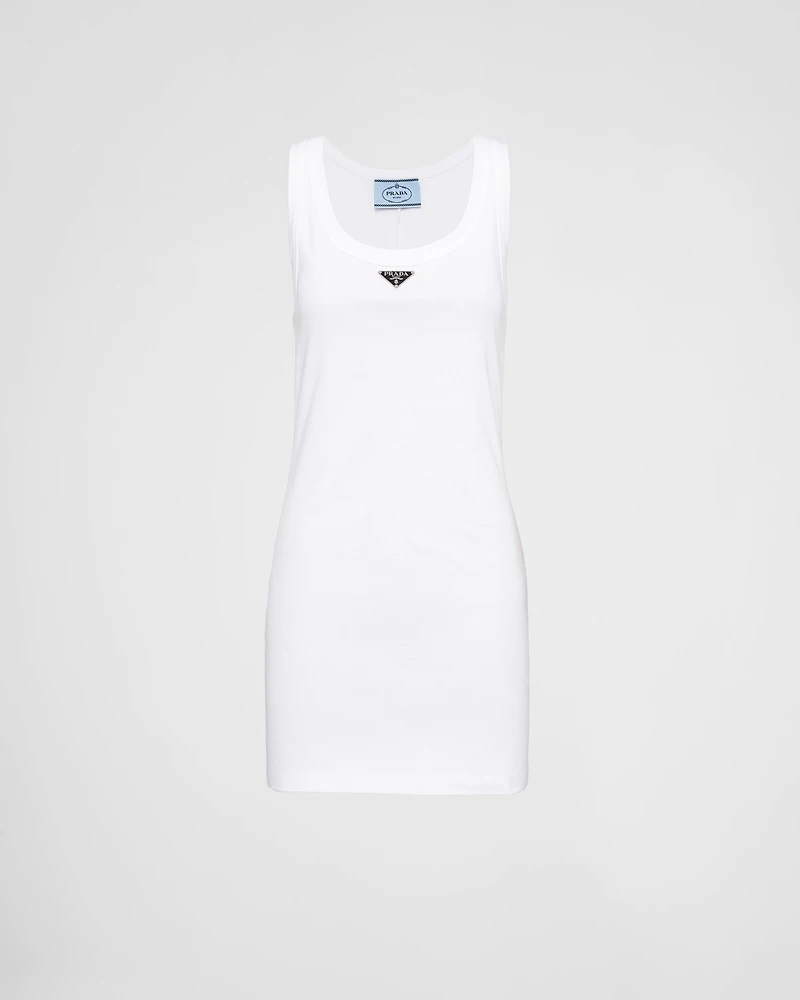 Ribbed knit jersey dress