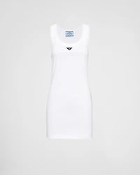 Ribbed knit jersey dress