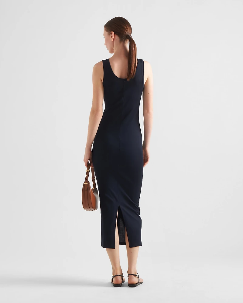 Ribbed knit cotton dress