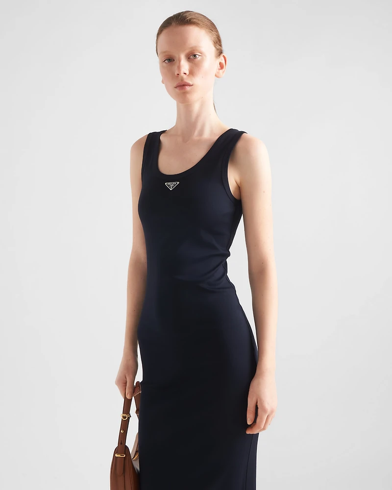 Ribbed knit cotton dress