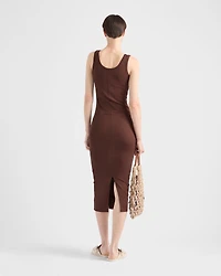 Ribbed knit cotton dress