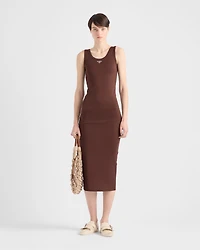 Ribbed knit cotton dress