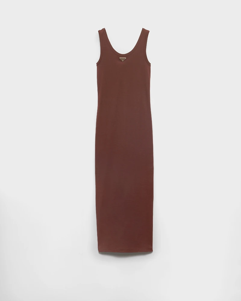 Ribbed knit cotton dress