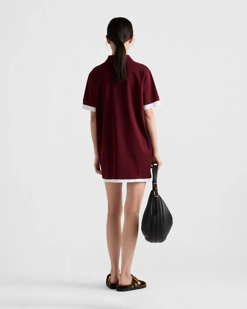 Piqué and jersey dress