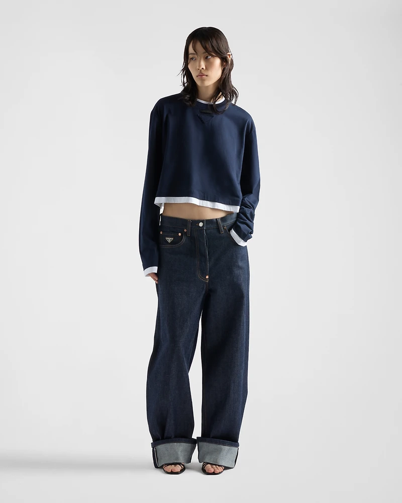 Long-sleeved jersey T-shirt
