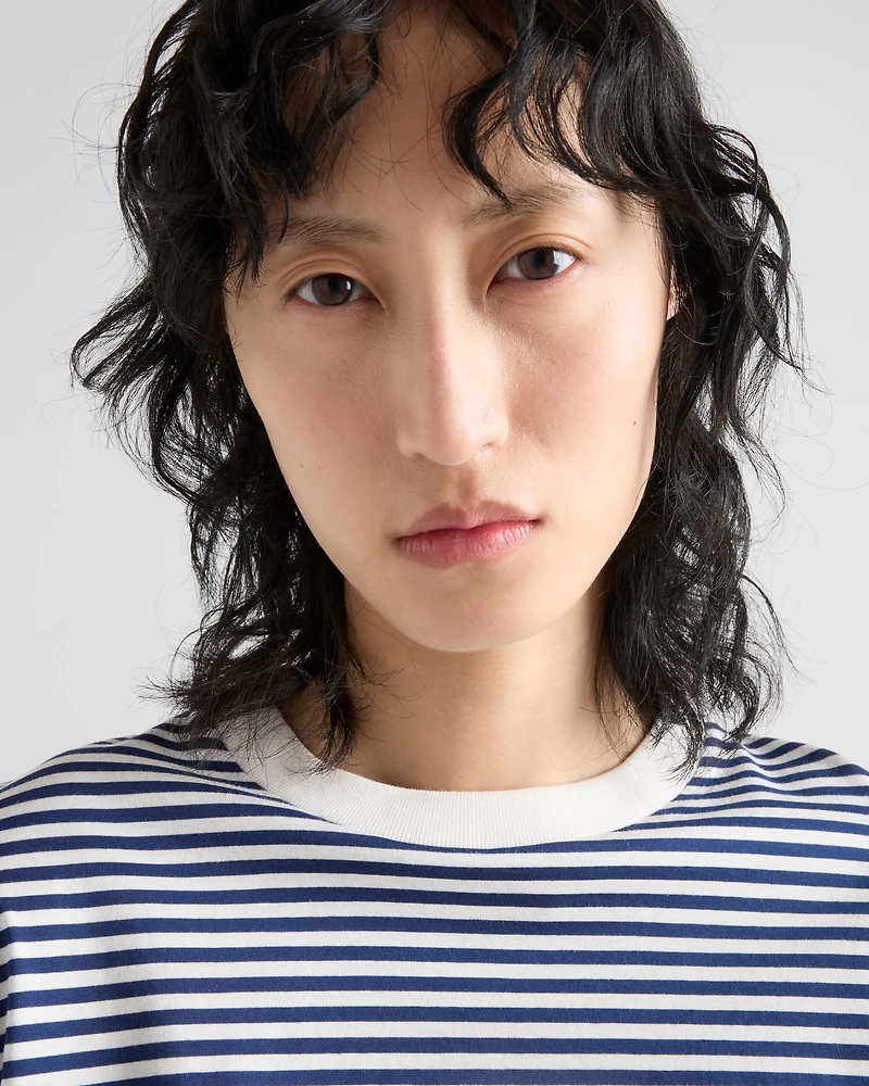 Long-sleeved striped jersey T-shirt