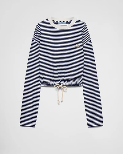 Long-sleeved striped jersey T-shirt