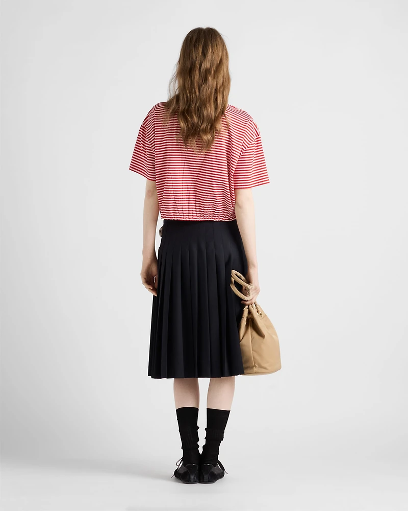 Striped jersey polo shirt