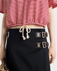 Striped jersey polo shirt