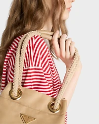 Striped jersey polo shirt