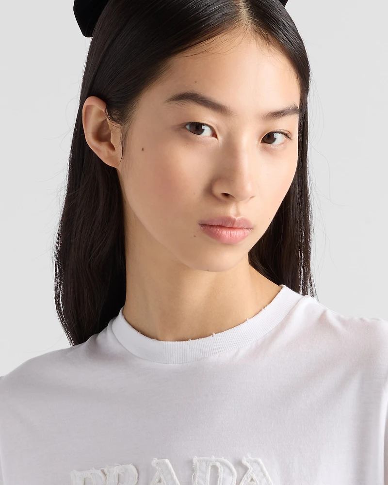 Embroidered jersey T-shirt