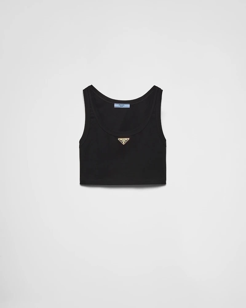 Jersey cropped top