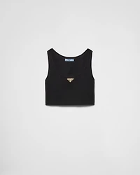 Jersey cropped top