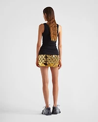 Ribbed knit jersey tank top
