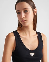 Ribbed knit jersey tank top