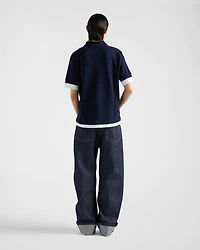 Piqué and jersey polo shirt