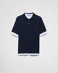 Piqué and jersey polo shirt