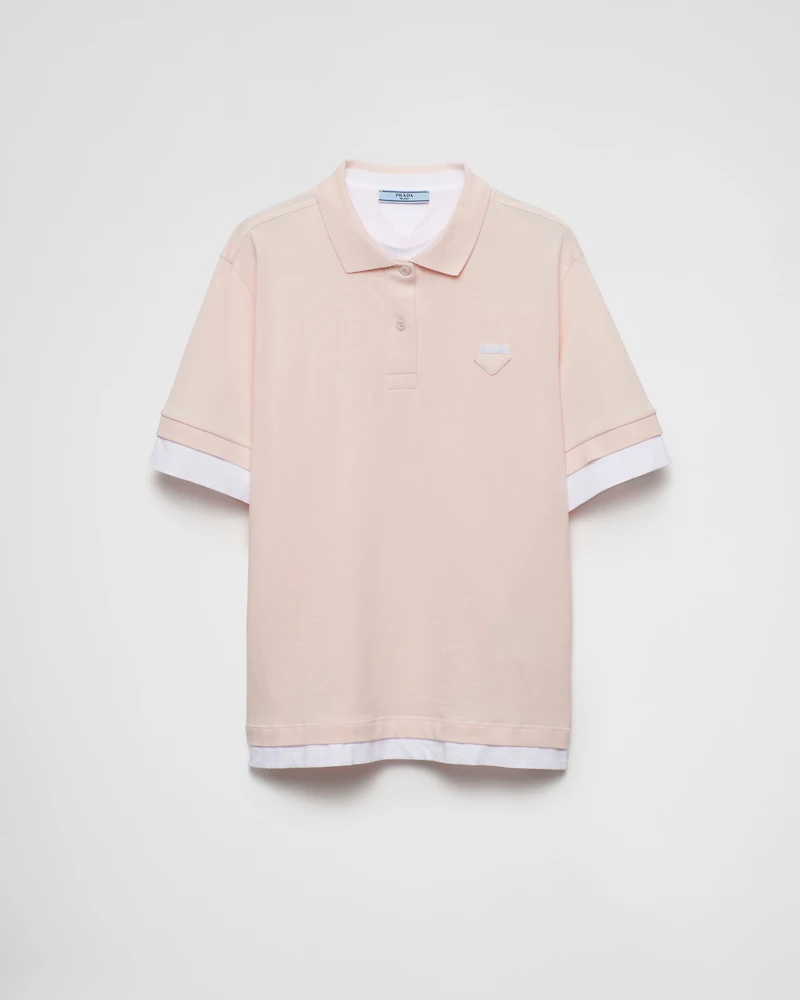 Piqué and jersey polo shirt