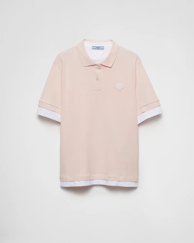 Piqué and jersey polo shirt